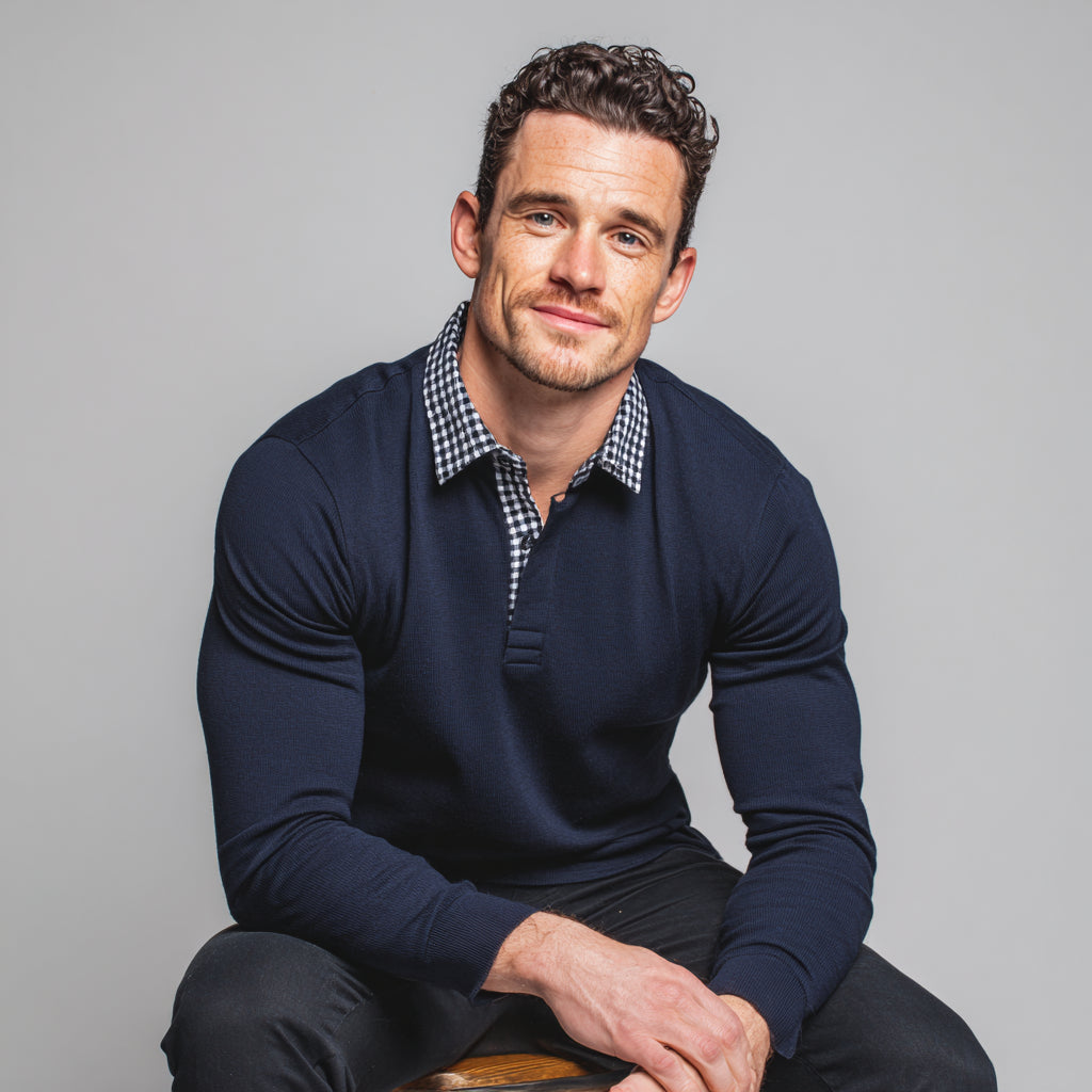 Essential Langarm-Poloshirt