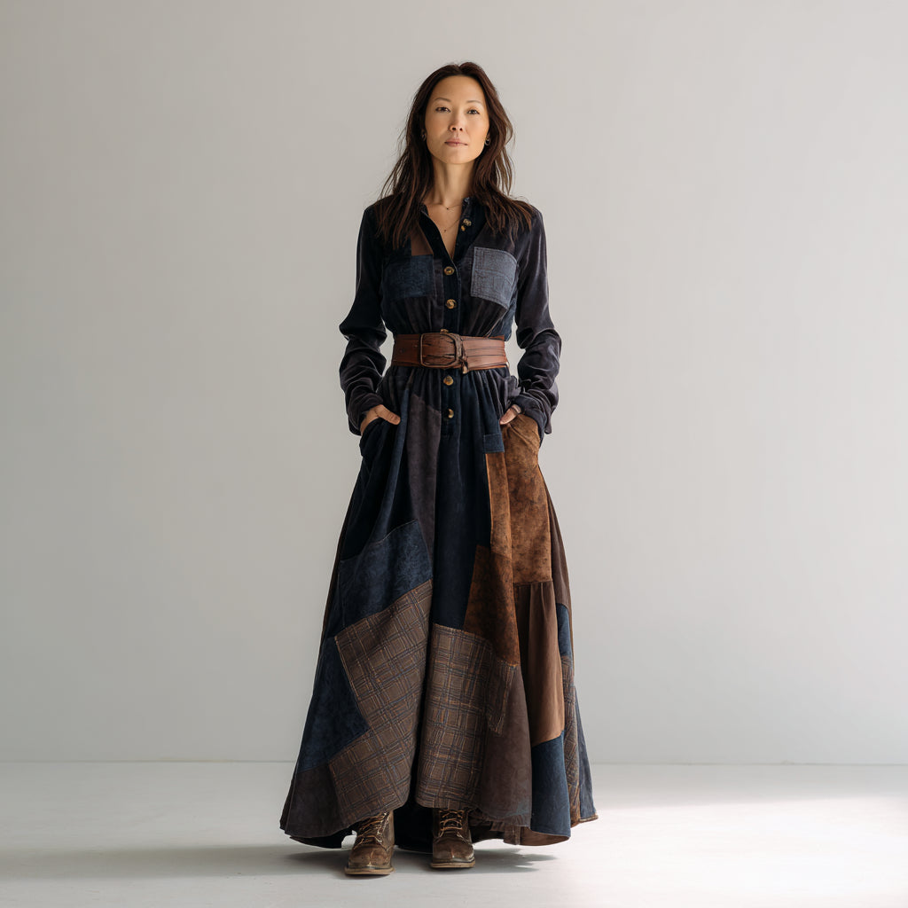 Azucena | Maxikleid aus Wildleder mit Gürtel