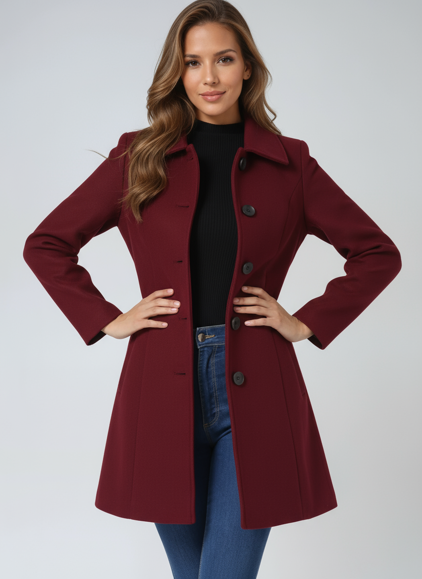 JOSEPHINE – Einreihiger Winter-Trenchcoat
