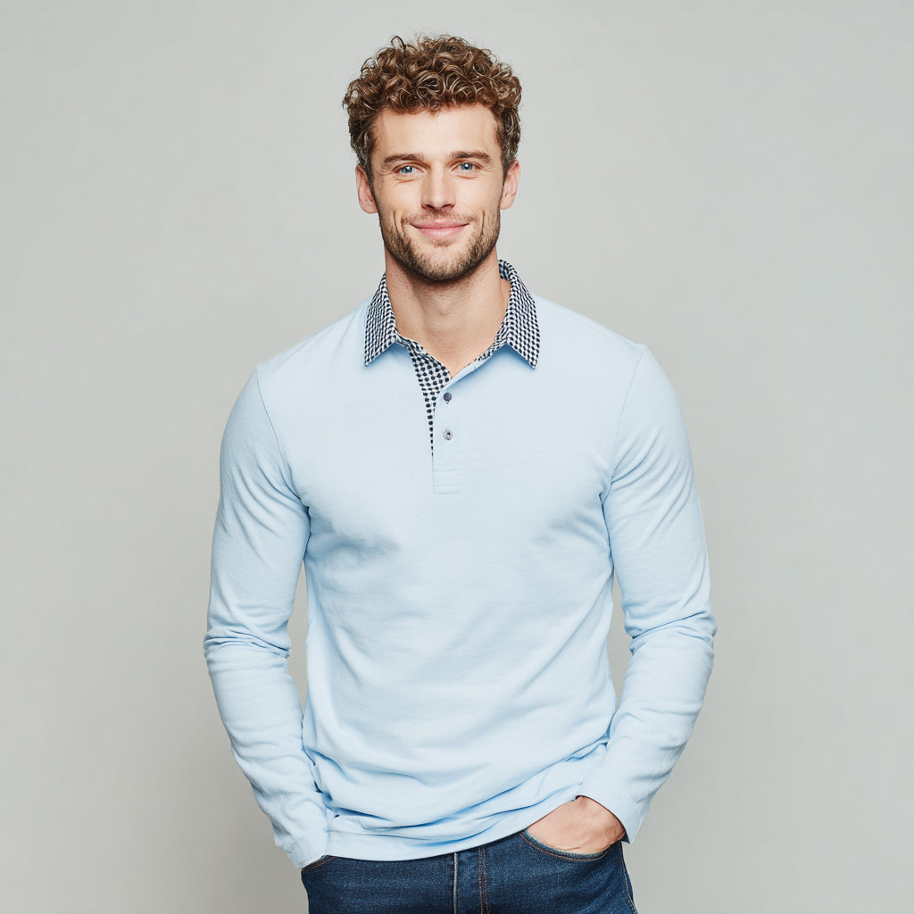 Essential Langarm-Poloshirt