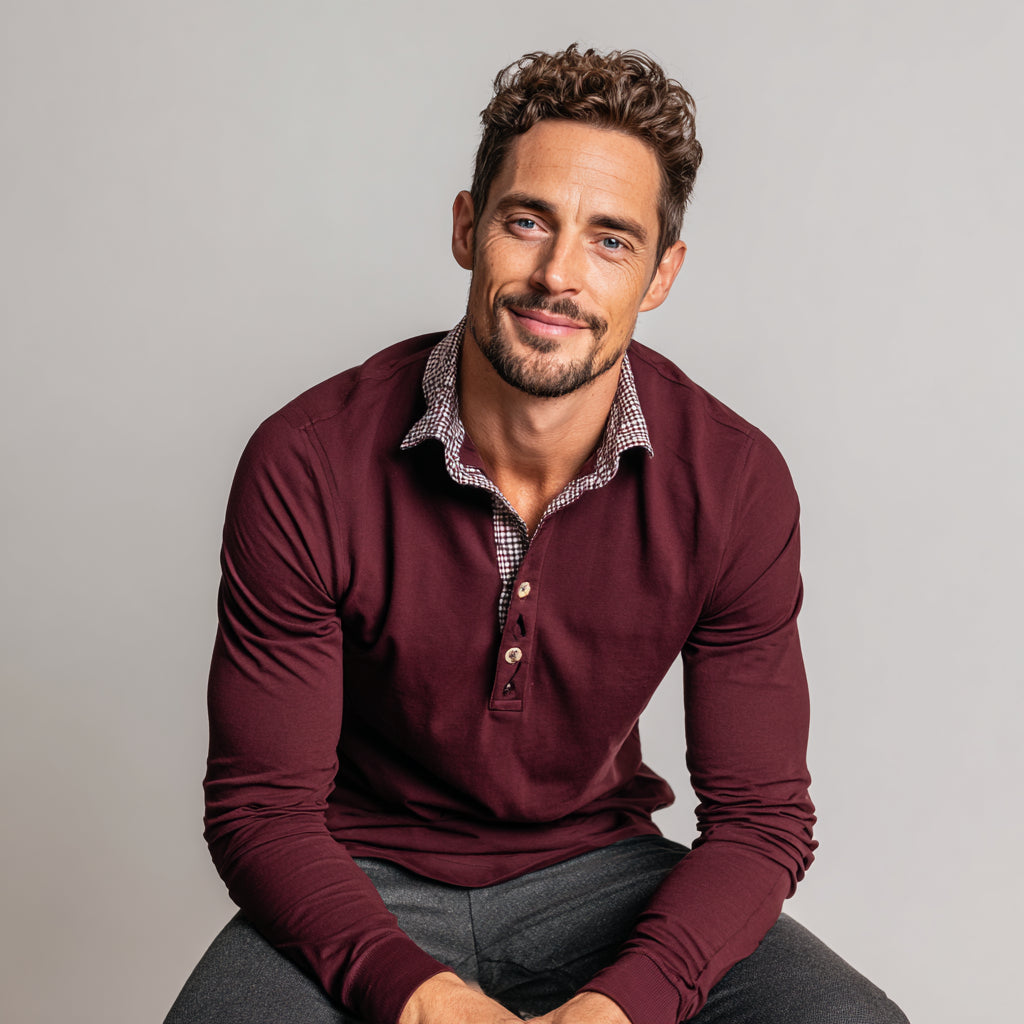 Essential Langarm-Poloshirt