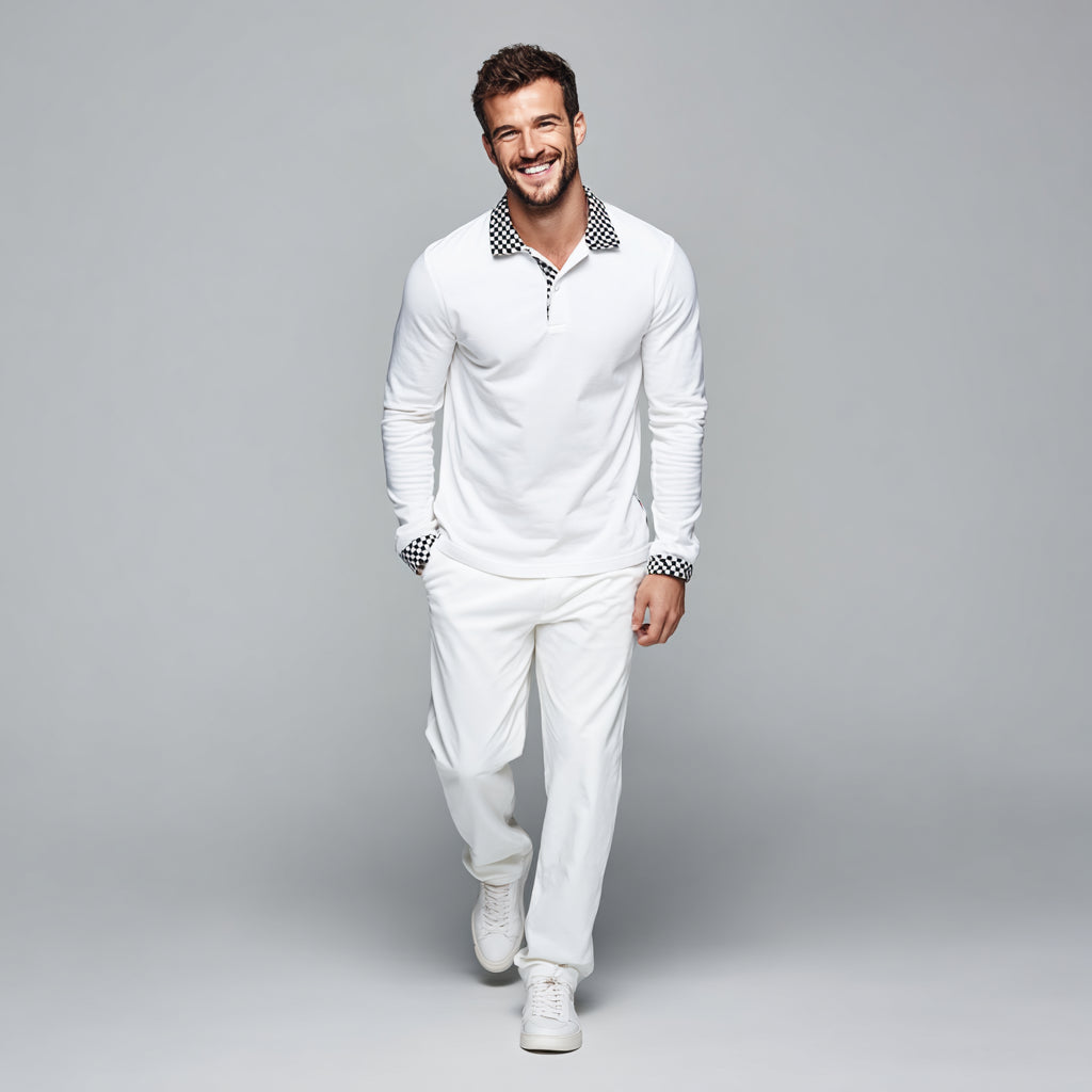 Essential Langarm-Poloshirt