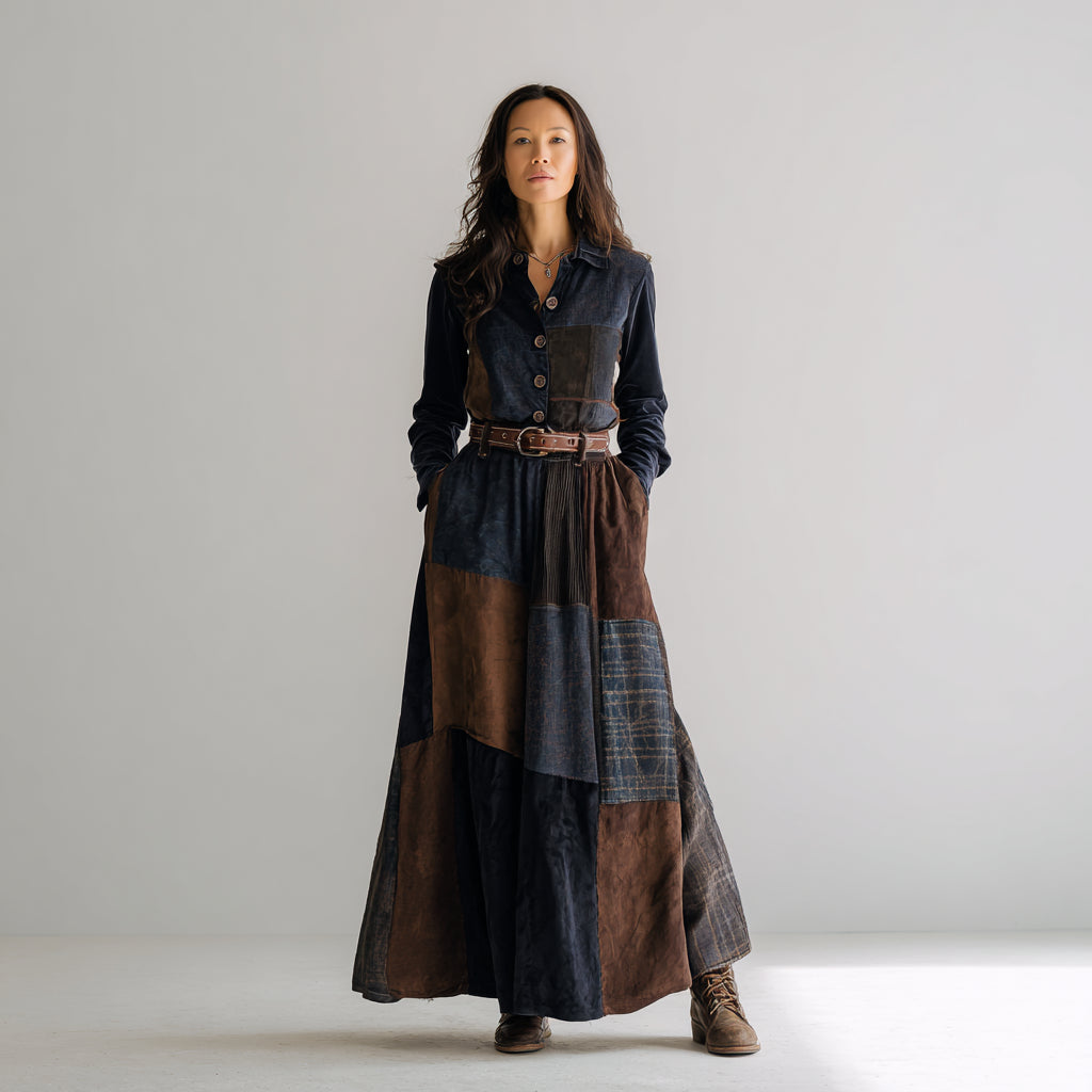 Azucena | Maxikleid aus Wildleder mit Gürtel