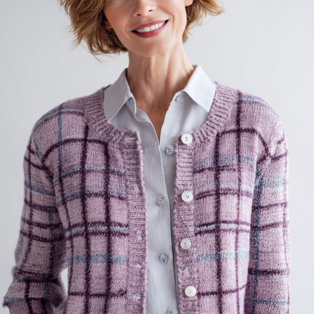 Anna™ | Weicher Karostrick-Cardigan